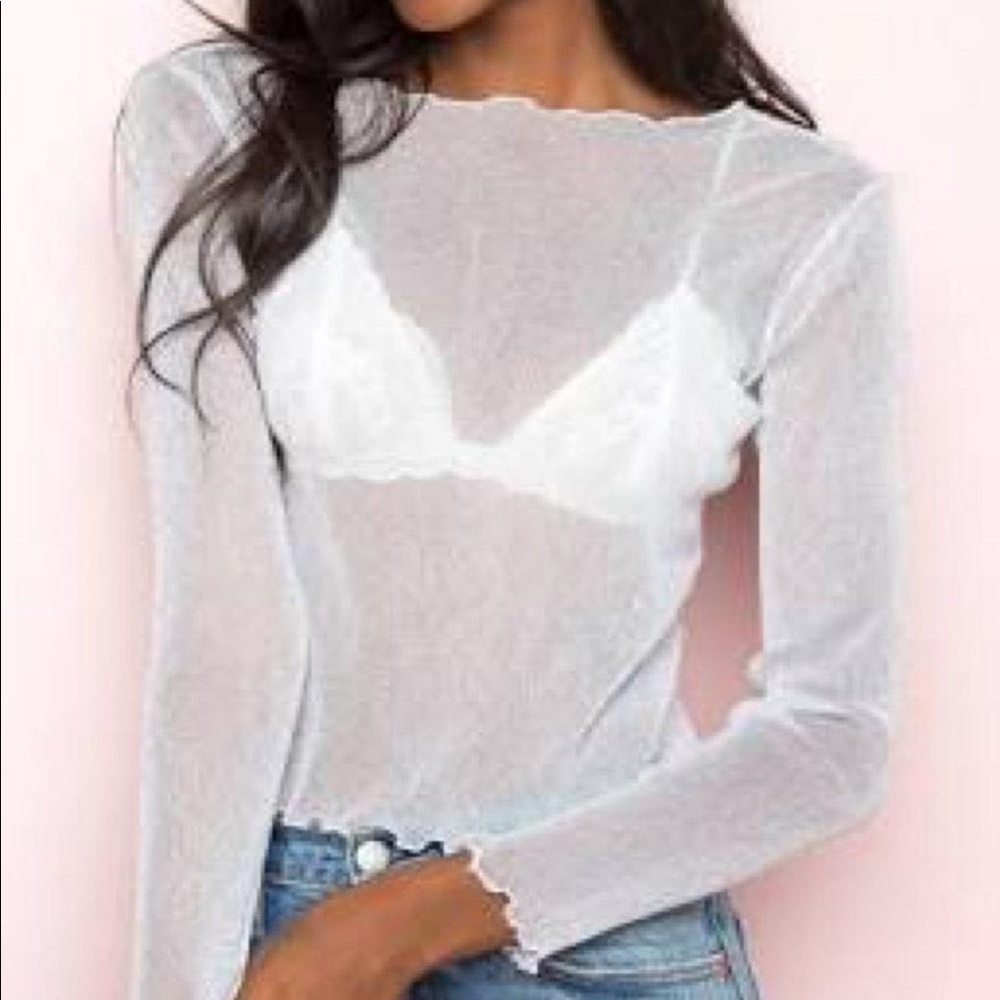 Brandy Melville mesh Sparkly shirt